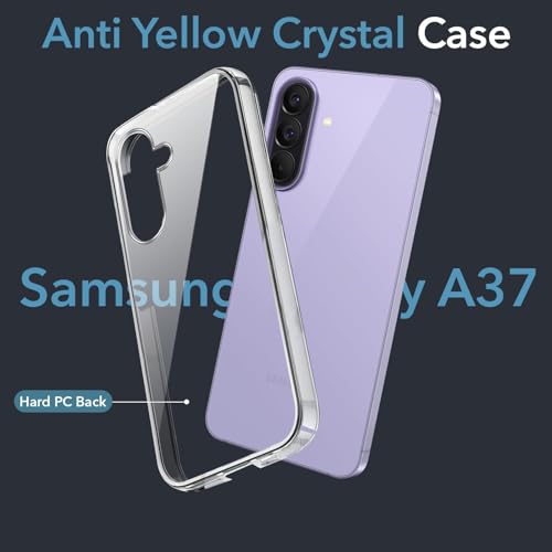 Image of DIZORO Compatible with Samsung Galaxy A37 5G Back Cover Case Clear,[ Anti Yellow ][Military Grade Protection] Hard PC Back Cover Transparent
