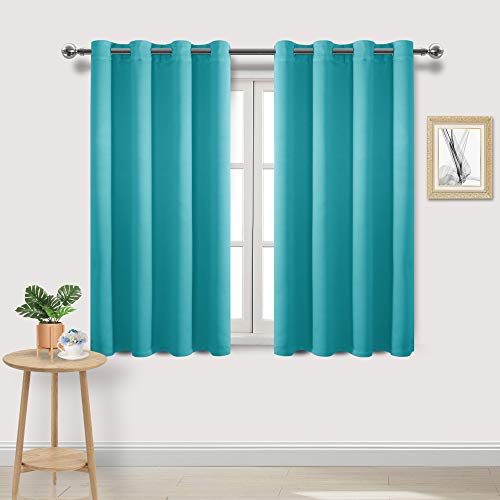 Image of DWCN Blackout Curtains for Bedroom Living Room 52 x 54 Inch Long Turquoise