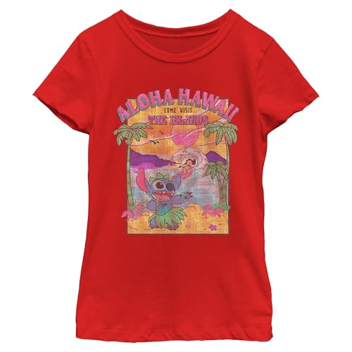 Image of Girl's Lilo & Stitch Aloha Hawaii Come Visit the Islands T-Shirt