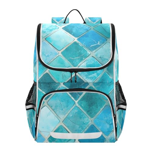 Mochila de viaje turquesa con compartimento portátil para alumnos