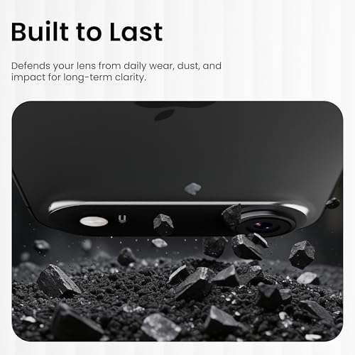 Image of CASEGEAR Clear Pro Camera Lens Protector Compatible With iPhone Air | HD Clarity | Scratch Resistant | Complete Coverage | Easy Installation | Space Black