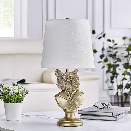 Crestview Collection 20 Gold Resin Fox Table Lamp with Shade