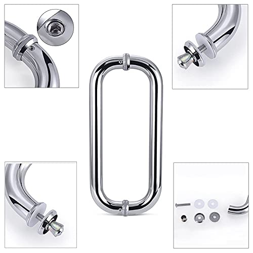 Ensemble de poignées de porte de douche chromée de 575 mm au design épuré