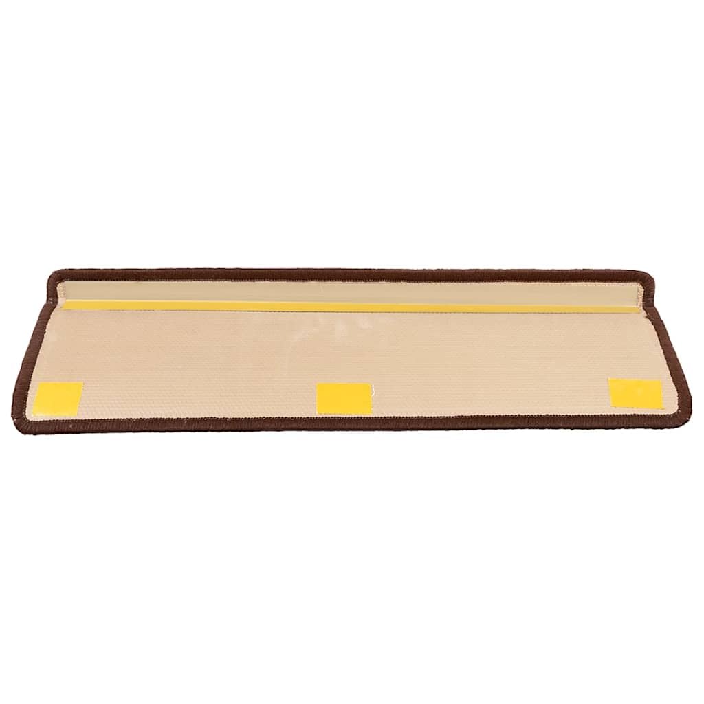 Samoprzylepne maty na schody brązowe, 5 szt. 65 x 21 x 4 cm, z poliamidu, antypoślizgowe i tłumiące dźwięki, na schody, korytarz, wejście, do domu i mieszkania