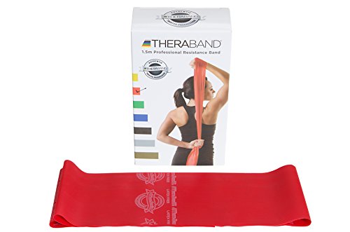 Image of Theraband Medium Resistance Latex Free Exercise Band 6 Feet(Length) x 4 Inches(Width) Red