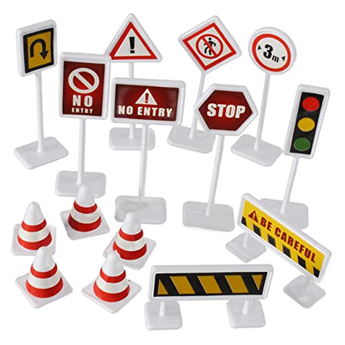 BRIGHTFUFU Educational Traffic Sign Models for Kids Street Road Sign Toys Set Early Education Toys