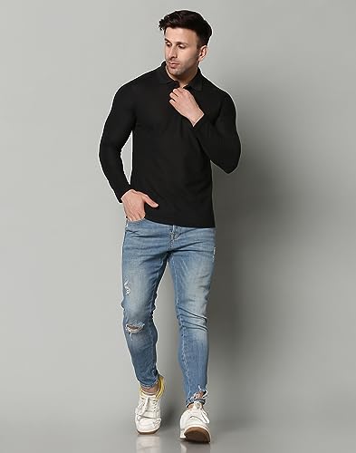 Image of INKKR Full Sleeve Men's Solid Polo Neck T-Shirt Combo