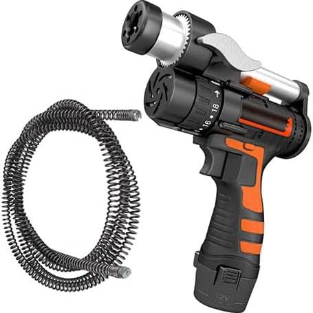Gaffrin 【2024新改良】電動パイプクリーナー 回転式ドレンオーガー 電動トイレつまり解消道具 下水管つまり道具 ポータブル 操作が簡単 排水溝 詰まり解消 自動送りノブ 前進 後進ボタンを装備 女性でも気軽に使えます 家庭用 業務用 トイレ 洗面