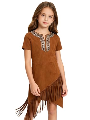 Robe de princesse indienne pour enfants à franges et tassels