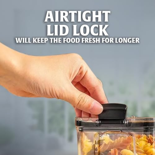 Image of Airtight Container Set for Kitchen I Kitchen Storage Containers Set I Plastic Containers for Storage I Kitchen Organizer I Jars for Kitchen Storage I Plastic Container Set (1100 Ml Set Of 6)