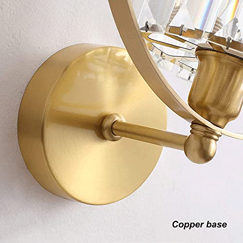 Lámpara de noche para dormitorio de latón y cristal minimalista 6