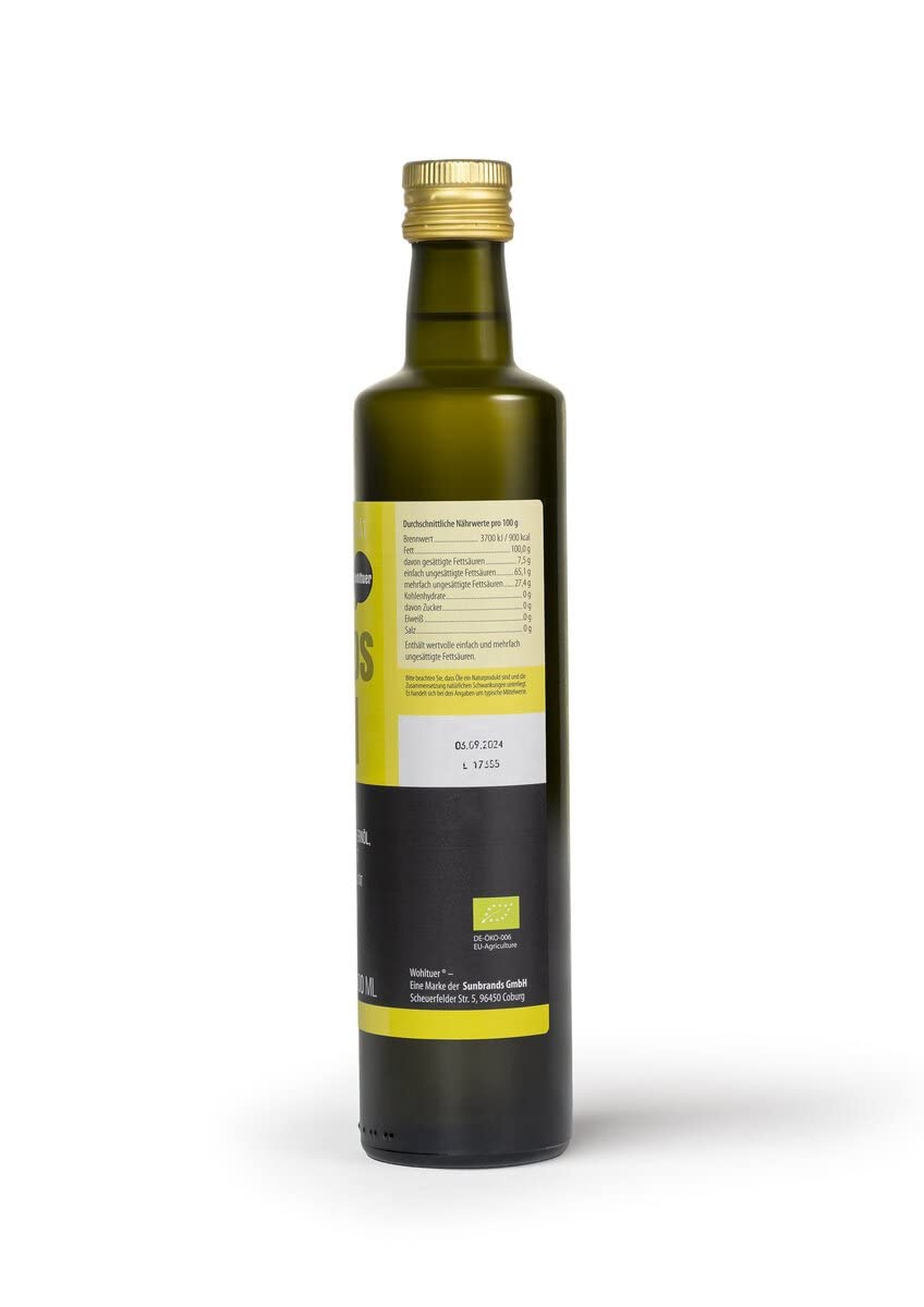 Wohltuer Bio Rapsöl 500ml - Kaltgepresst in Rohkostqualität aus Deutschland