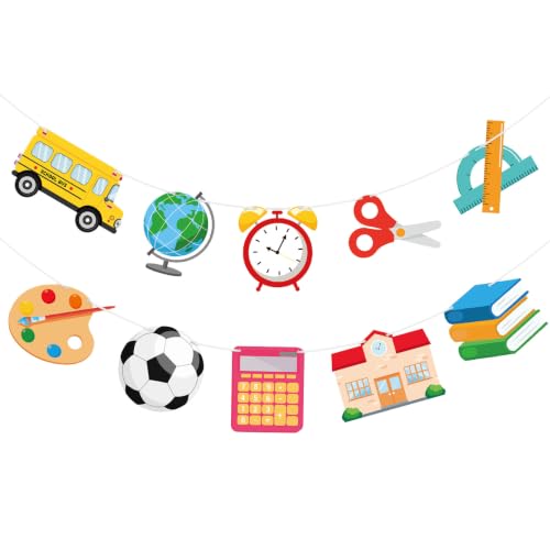 Image of Hooqict Back to School Banner Decorations Welcome Back Party Banner for Bulletin Board First Day of School Office Classroom Party Decorations