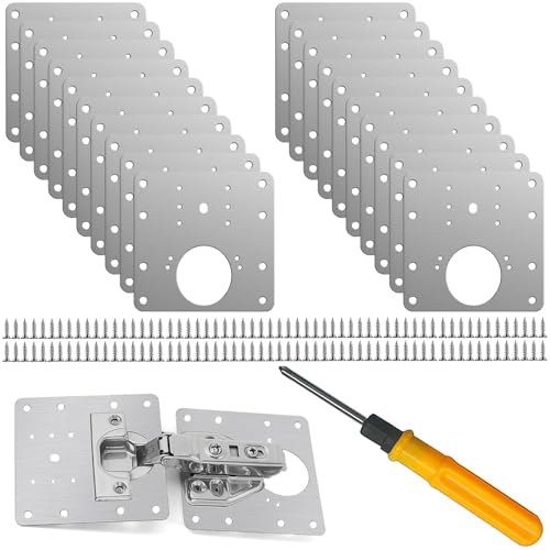 Jiaxitek 20 pcs Hinge Repair Plate Kit