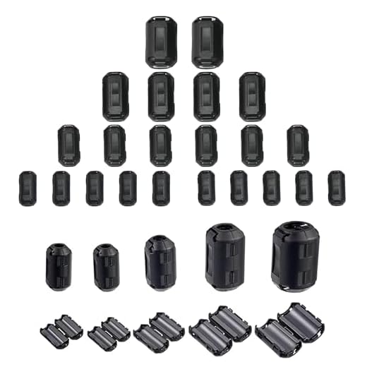 IEUYO Clip-on Ferrite Ring Cores EMI RFI Signal Noise Filter Noise Suppressor for HDMI USB POWER Cable Diameter 3mm/5mm/7mm/9mm/13mm,5Size,20PCS