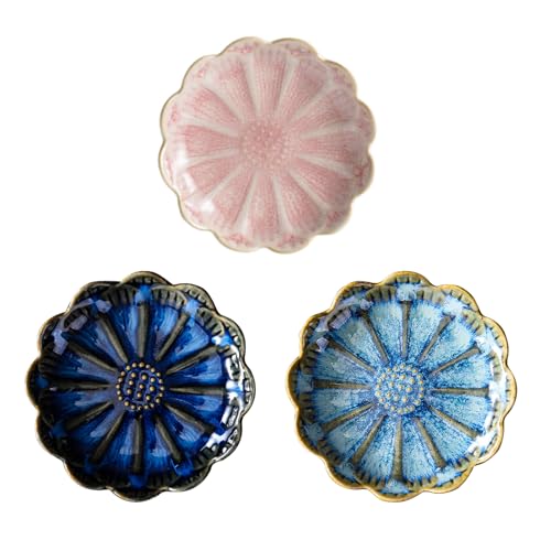 FENGQQKJ Schmucktabletts Keramik Blumen Schmuckschale Deko...