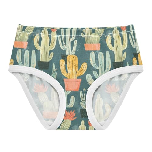 ZZKKO Cacti Vintage Green Girls Underwear Toddler Panties for Girls Comfort Brief Size 2-8T