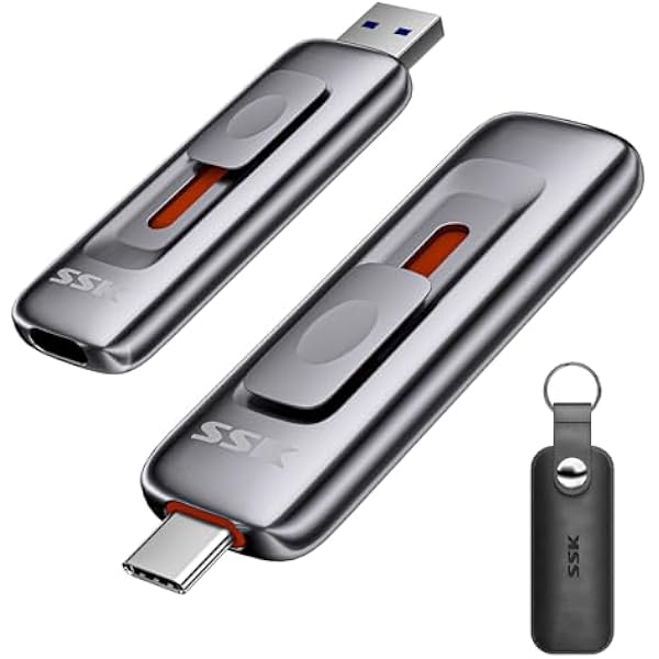 SSK Pamięć USB 512 GB przenośny dysk SSD USB3.2 Gen2 do 1000 MB s podwójny USB C A Zewnętrzny dysk twardy Solid State Drive dla iPhone 15 16 PS4 OTG Android Tablet Windows Mac