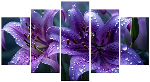 Peinture Diamant 5D Lys Violet pour Sublimer la Décoration de Votre Chambre