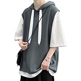 [FLYSKY] パーカー メンズ 半袖 夏服 tシャツ ゆったり フード付きトレーナー カジュアル 大きいサイズ 吸汗速乾