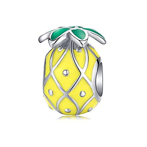 Abalorio de piña DIY en plata de ley 925 para pulsera y collar.