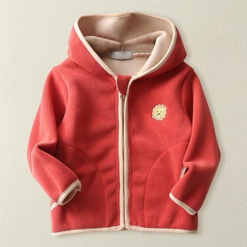Girls and Toddlers' Polar Fleece Jacket with Hood Kids Boy Zip up Fleece Hoodie Sweatshirt Fall Winter Windproof Coat2
