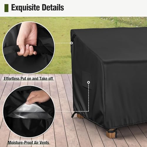 Image of MR.COVER 3-Seater Outdoor Couch Cover Waterproof, Patio Furniture Cover for Sofa, Heavy Duty Outdoor Sofa Covers, Polyester & Double-Stitched Seams, Fits up to 90 inch W x 37 inch D x 35 inch H, Classic Black