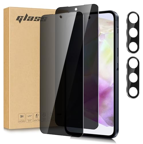 FWITHX Privacy Screen Protector for Samsung Galaxy A35 5G with Camera Lens Protector[2+2 Pack], Anti-Spy Tempered Glass Film,9H Hardness,Anti-Scratch