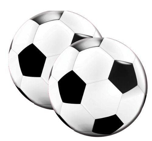 Lot de 20 serviettes rondes ballon de football, en papier, pour fêtes et anniversaires d'enfants