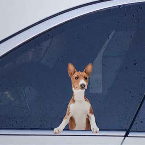 Image of Basenji Dog Car Window Stickers - Animal Pet Window Decal Vinyl Decal for Car, Truck, Bumper, Window, Laptop Gift