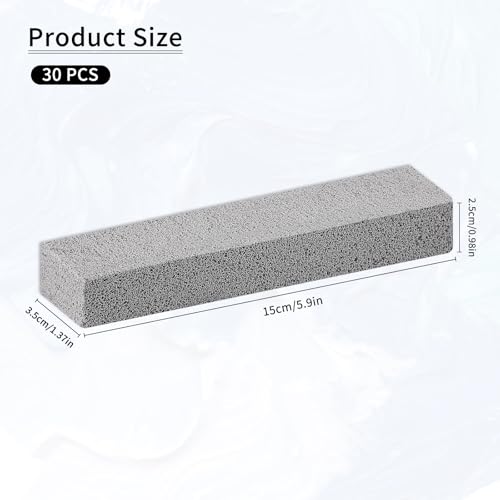 30 PCS Scouring Stick, Pumice Stone for Toilet Bowl Cleaning, Scouring Stick Remove Toilet Bowl Hard Water Rings, Calcium Buildup and Rust Suitable for Cleaning Household Bath Kitchen Pool Stove Grill - Image 3
