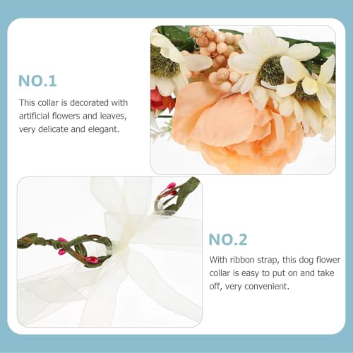 Collier chat chiot leger couronne de fleurs accessoire shooting mariage