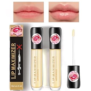 Lip Balm Plumping Lip Gloss,Clear Lip Oil Waterproof Liquid Lip Plumper Strong Moisturize Lipstick Long Lasting Nutritious Lip Plumper Makeup Set (Peach -2PCS)
