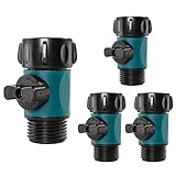 Rierdge 4 Pack Plastic Garden Hose Shut Off Valve, 3/4'' Standard Water Shutoff Valve Shut-Off Ball Valve Standard Thread Connector Coupling