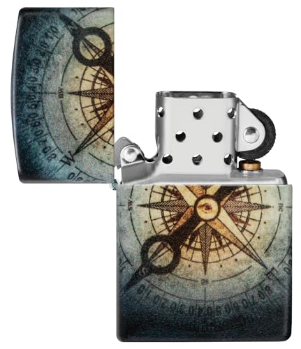 Mechero Zippo Compass Ghost original recargable con diseño de brújula 540 5