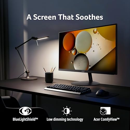 Image of Acer SmartChoice SA242Y E 23.8 Inch Full HD IPS Monitor I 100Hz Refresh Rate I 1ms VRB I AMD FreeSync I Ultra Slim ZeroFrame Design I VisionCare I HDMI & VGA Inbox HDMI Cable I VESA Mount I Black