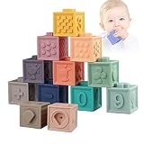 YIDIBOF Baby Stacking Soft Building Blocks - Montessori Toys for Babies 0 9 6-12 Months - Developmen