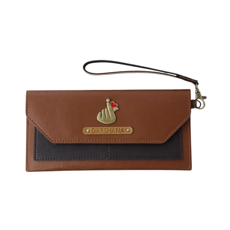 Women's Personalised Dual Tone Leather Wallet with Name and Charm Unique Birthday, Anniversary or Wedding Gifts for Wife, Mother, Girlfriend, Sister or Colleague (Tan/Brown)-image-27