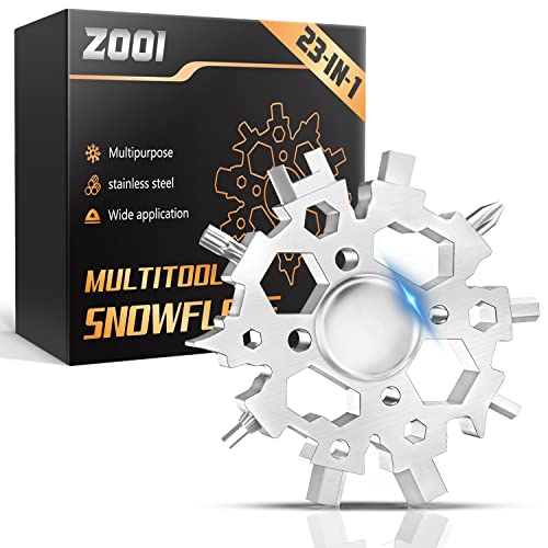 ZOOI Stocking Stuffers for Men, Gifts for Men, 23-in-1 Snowflake Multitool Christmas Gifts for Men, Funny Gift for Men, Cool Gadgets for Men Gifts, Unique Gifts for Dad, Him, Husband, Boyfriend