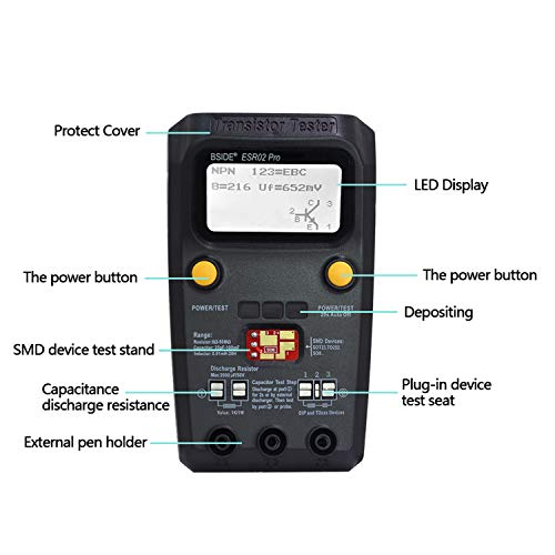 Image of BSIDE ESR02 PRO Digital Transistor Tester SMD Electronic Components Meter Diode Triode Capacitor MOSFET Resistor Inductance LCR ESR Checker