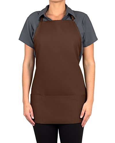 Coffee Adjustable Bib Apron - 3 Pocket #TOP6
