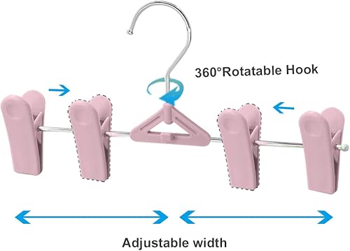 Miniatura 10 de Perchas para pantalones con clips, paquete de 30 perchas apilables para pantalones y faldas, perchas para pantalones cortos con clips, perchas