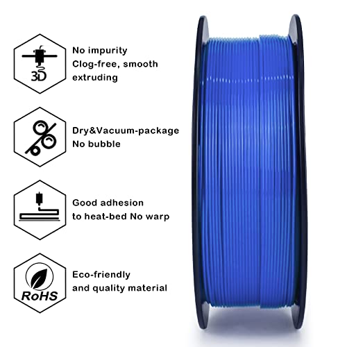 Image of ZIRO PLA Filament 1.75mm, Higher Strength &Toughness Material, 1KG Blue | Fit for Most FDM 3D Printer, 1.75mm 1KG Spool, Dimensional Accuracy + /-0.03mm, Colorful PLA FilamenT