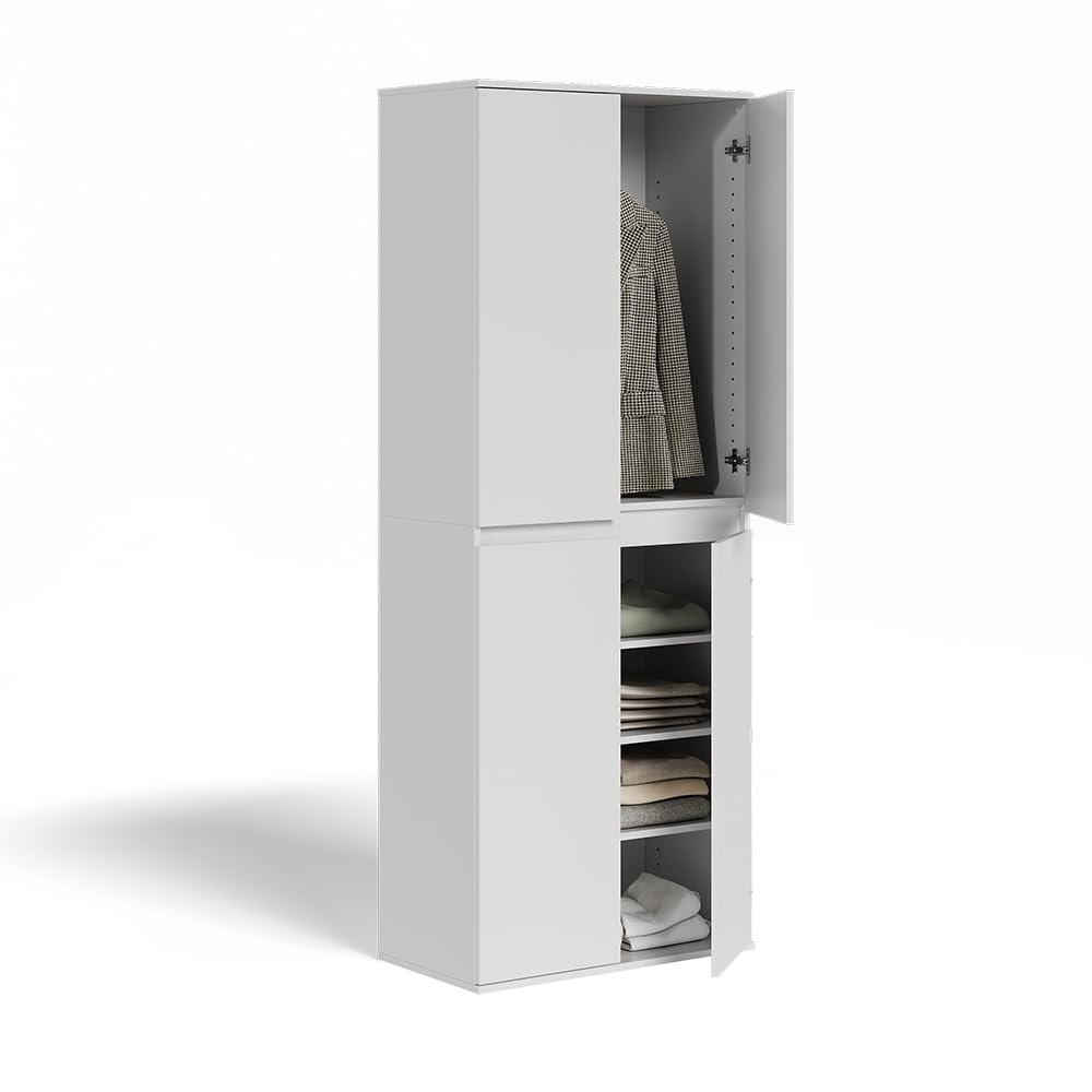 Vicco Kleiderschrank Claus, Weiß, 74 x 191.5 cm