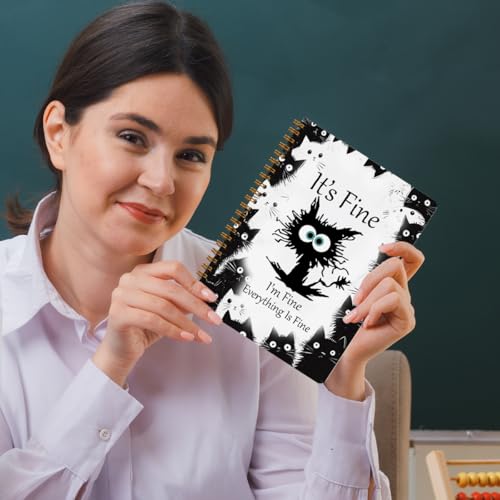 2 pcs funny cat spiral notebook cute funny gifts journaling notebooks for work college ruled notebook journal office classroom supplies motivational cat themed gifts for women coworkers
