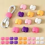 20PCS Multi-Pack Cable Storage and Organizer Clips – Versatile Wire & Charging Cable Management for Travel, Desk, and Home – Secure and Tidy Data Cable Holders (Multicolor,20)