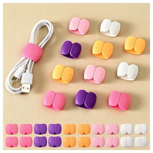 20PCS Multi-Pack Cable Storage and Organizer Clips – Versatile Wire & Charging Cable Management for Travel, Desk, and Home – Secure and Tidy Data Cable Holders (Multicolor,20)