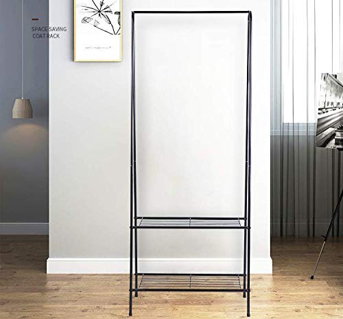 Mivnue Clothes Garment Rack With Shelves, Heavy Duty Clothing Rack For Bedroom, Metal Clothes Rack For Hanger Clothes, Small Clothes Rack Black #TOP5