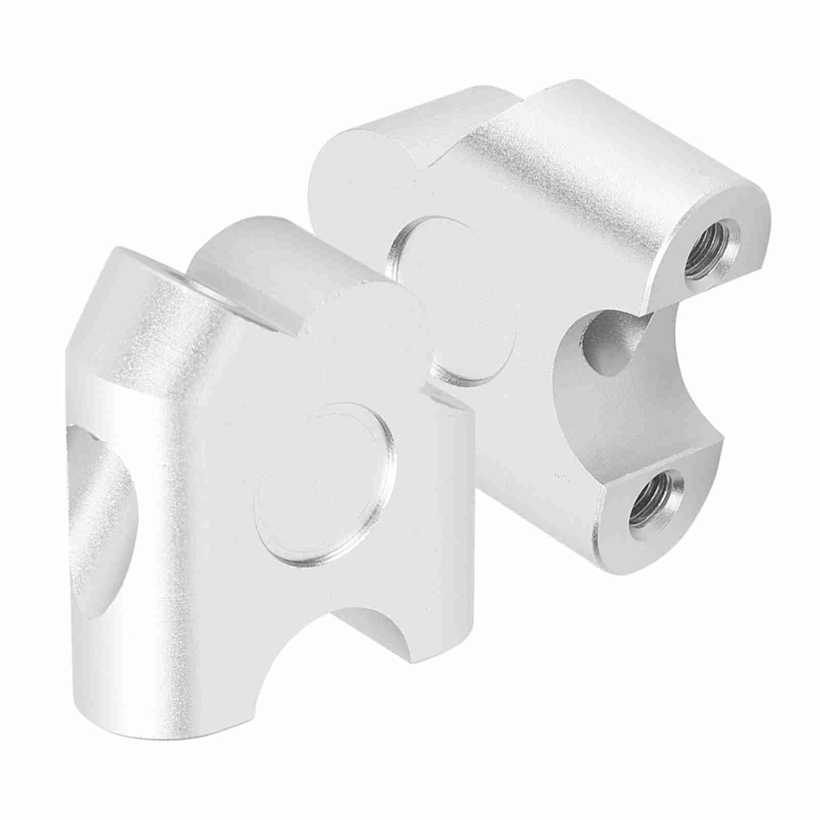 Pontet Guidon 22Mm,Rehausseur Guidon Moto,Tbest 22Mm Universal Moto Cnc Guidon Haute Densité Barre De Contremarche Guidon Pince Arrière Dépr Monter Adaptateur Noir Et Chrome (En Option)(Chrome)