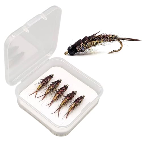 5pcs Fly Fishing Hook, Nymph Stonefly Lure Fly Bait For Trout Bass Grayling - Image 2